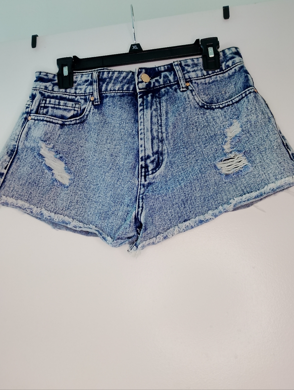 Forever 21 Light Blue Distressed Denim Shorts
